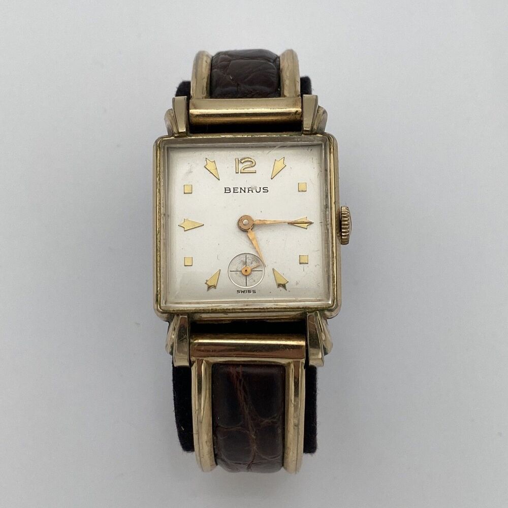 Vintage Benrus Mechanical Automatic Handwind 10k Rolled Gold Plate Bezel Watch